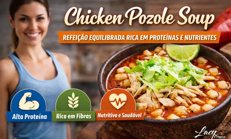 Chicken Pozole Soup: Refeição equilibrada com frango rica em proteínas e nutrientes